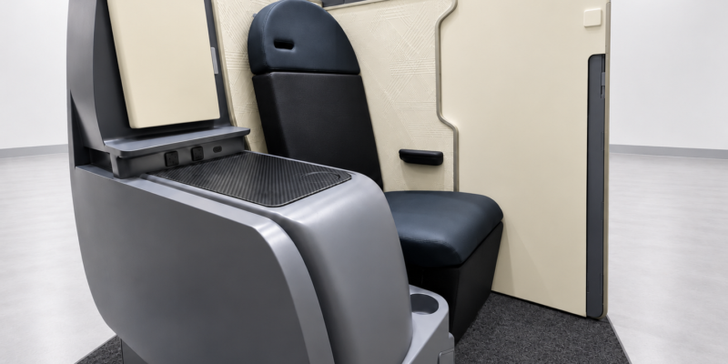 Korean Air premium cabin replica training seats manufactured by Spatial