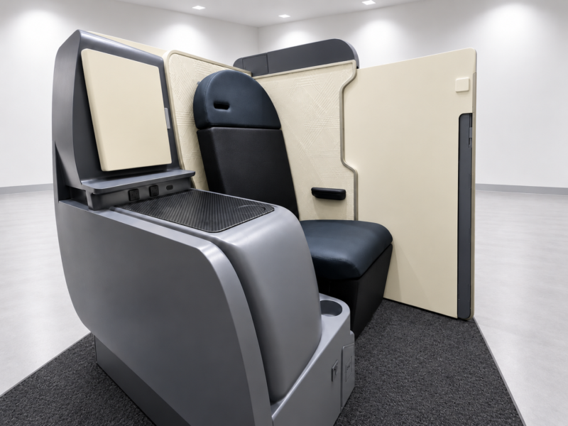 Korean Air premium cabin replica training seats manufactured by Spatial